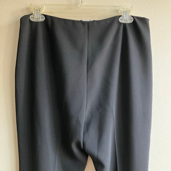 Theory Crepe Flare Leg Pants Size 8 Black Office Business Academia Work Preppy - Picture 8 of 11
